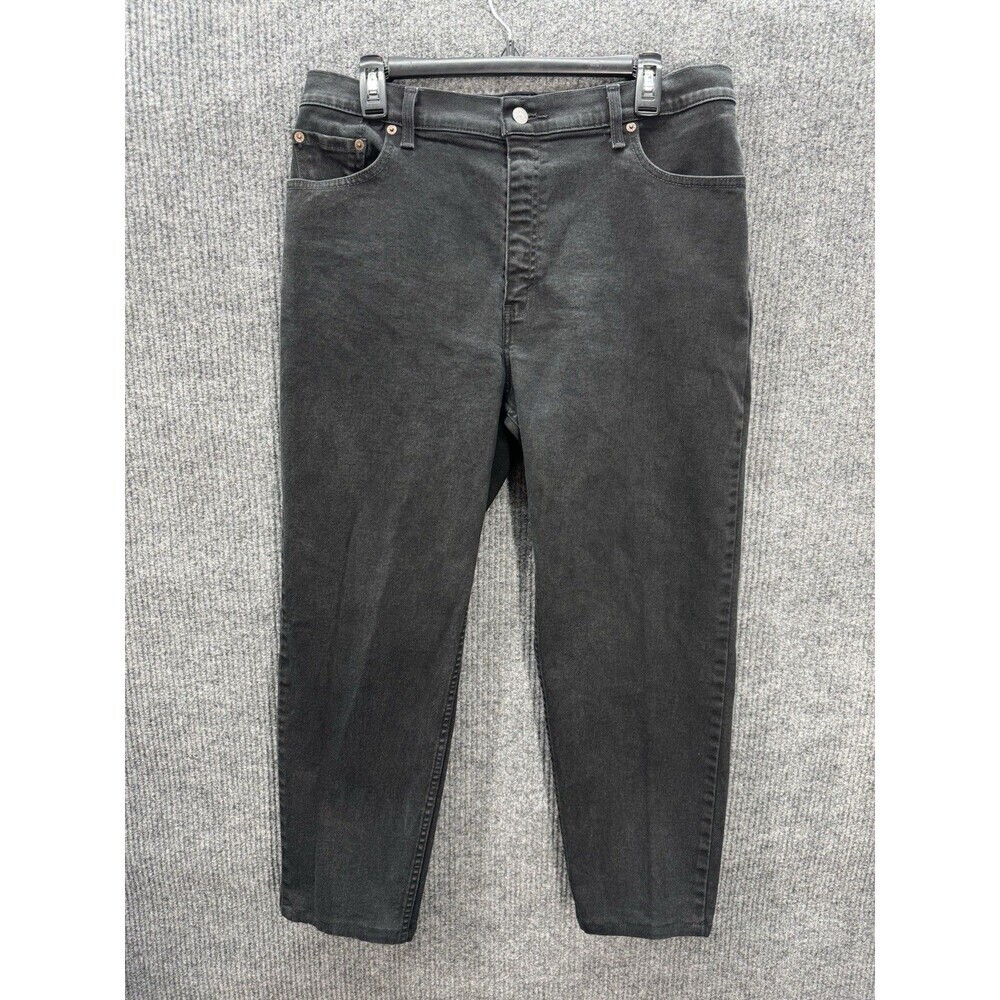 Vtg Levis 550 Jeans Womens 16M 35x27 Black High Rise Relaxed Fit Tapered Leg Y2K